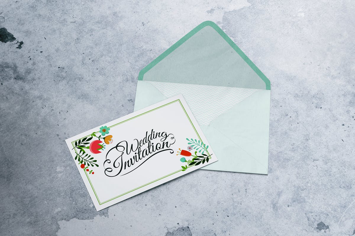 A6明信片/信封/邀请函/传单样机 A6 Postcard & Envelope / Invitation / Flyer MockUp插图