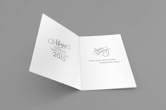 圣诞节贺卡样机模板 Greeting Card Mockups插图(1)