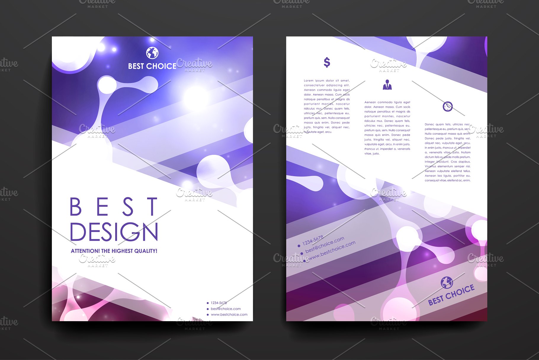 14套精美抽象背景小册子模板 Set of 14 Beautiful Brochures插图(5)