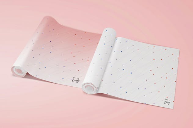 墙纸设计卷轴PSD样机2 Wallpaper Rolled PSD Mockups 02插图(2)