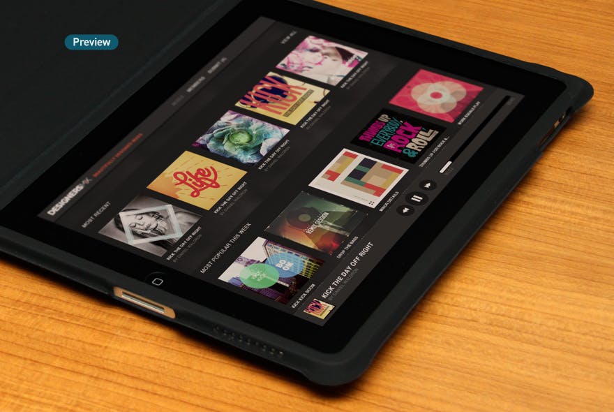 移动网站设计iPad平板电脑屏幕演示样机 iPad Website App UI Mock-Up插图(14)