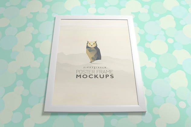 摄影海报艺术品白色画框样机 Poster Frame Mockups插图(2)