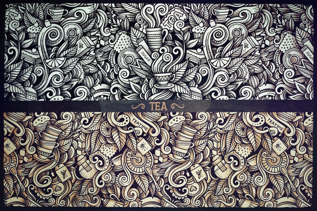 36款图形手绘涂鸦无缝背景模式[eps,jpg]插图(1)