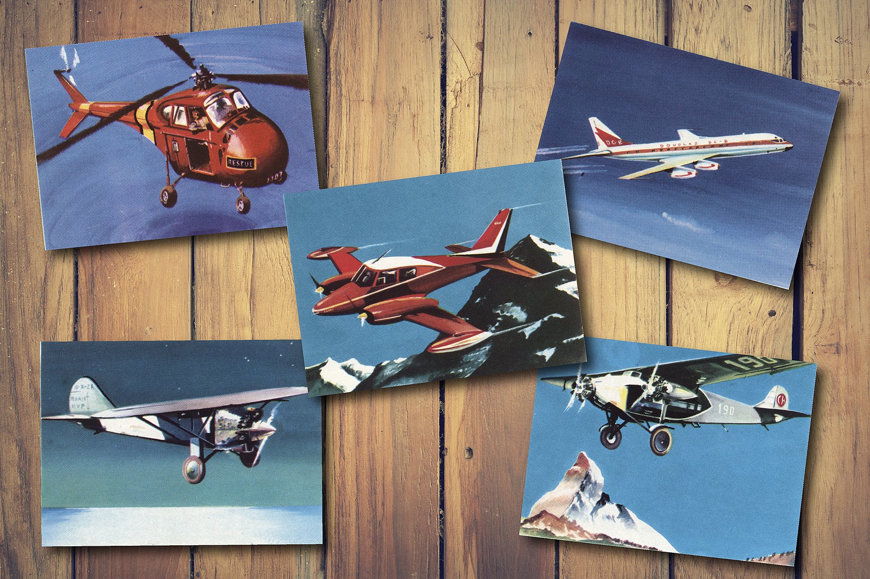 一套16架珍贵的老式飞机插图插图(7)