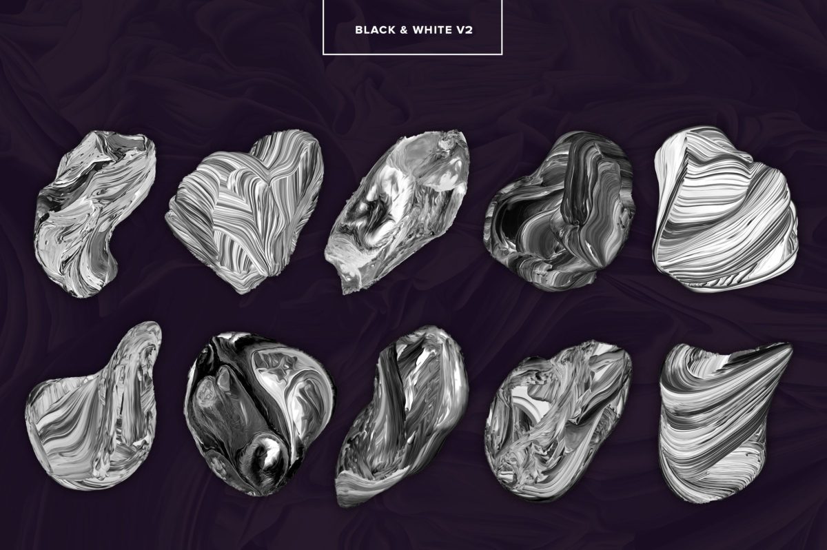 创意抽象纹理系列：80个3D立体抽象形状&PS笔刷 Displaced插图(13)