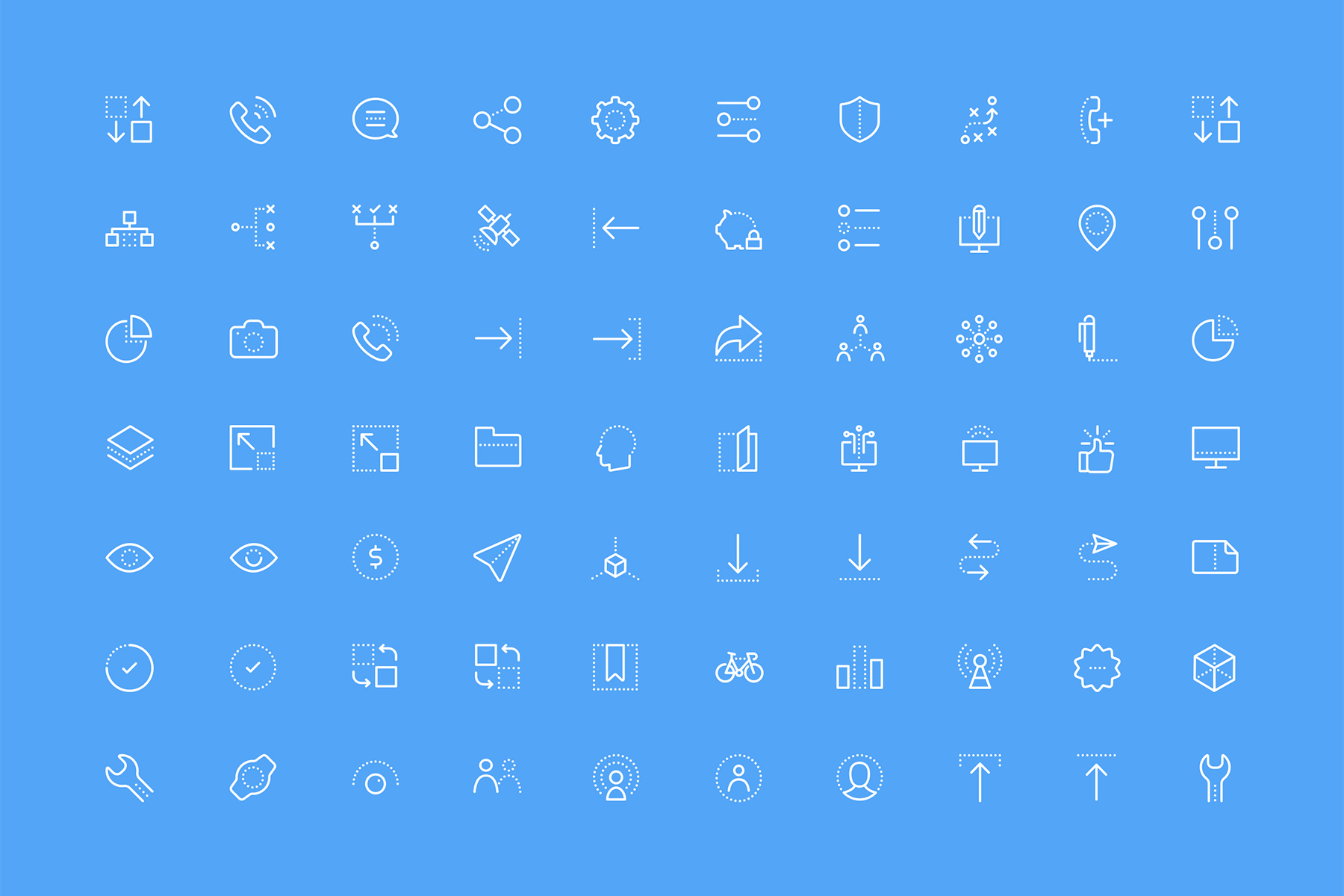 70 枚虚线元素图标