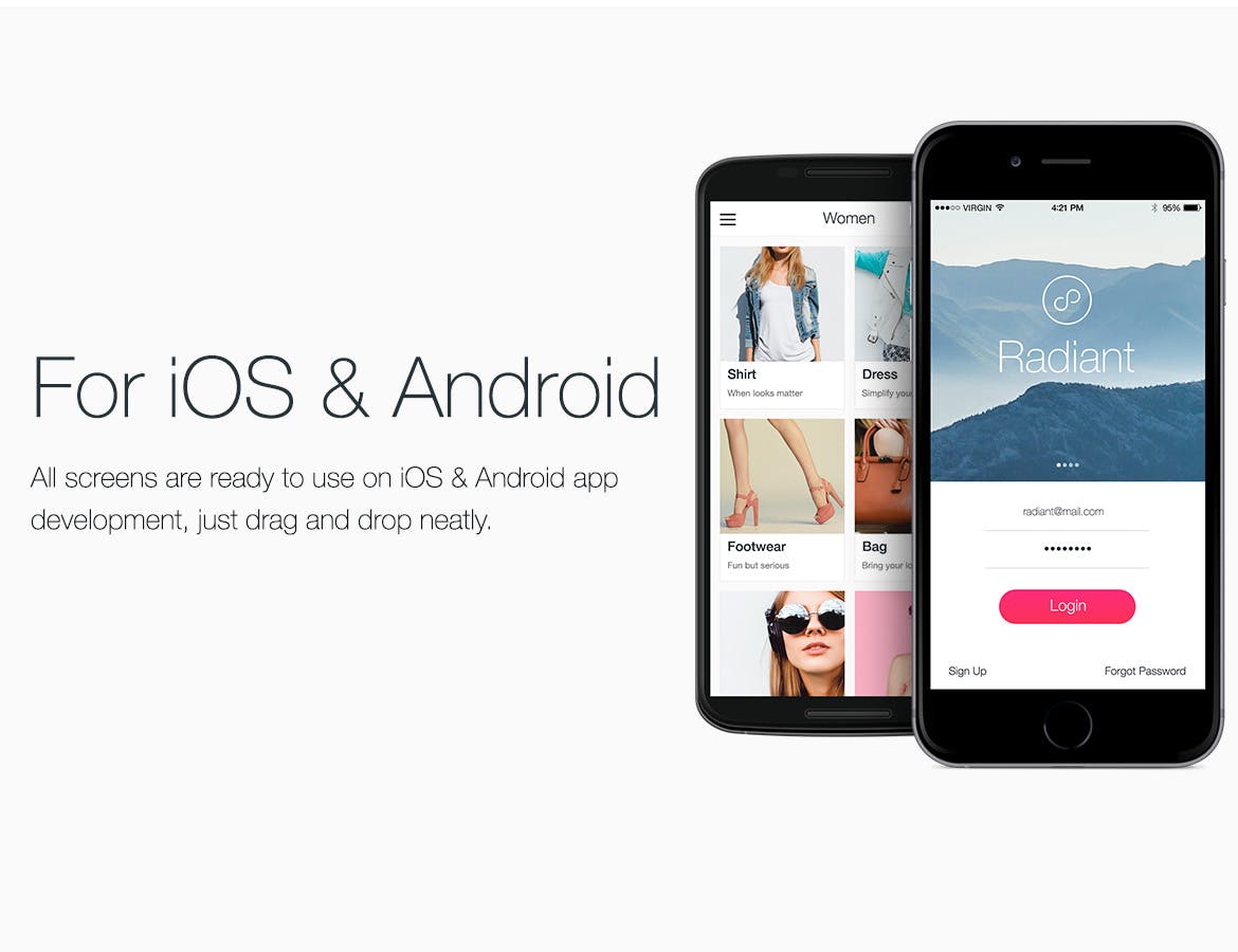 200+移动APP应用屏幕界面UI设计PSD模板 Radiant Mobile UI Kit – 200+ for Photoshop插图(3)