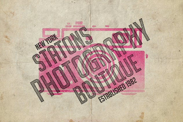 复古半色调凸版纹理效果PSD模板 Vintage Letterpress Texture Effects插图(5)