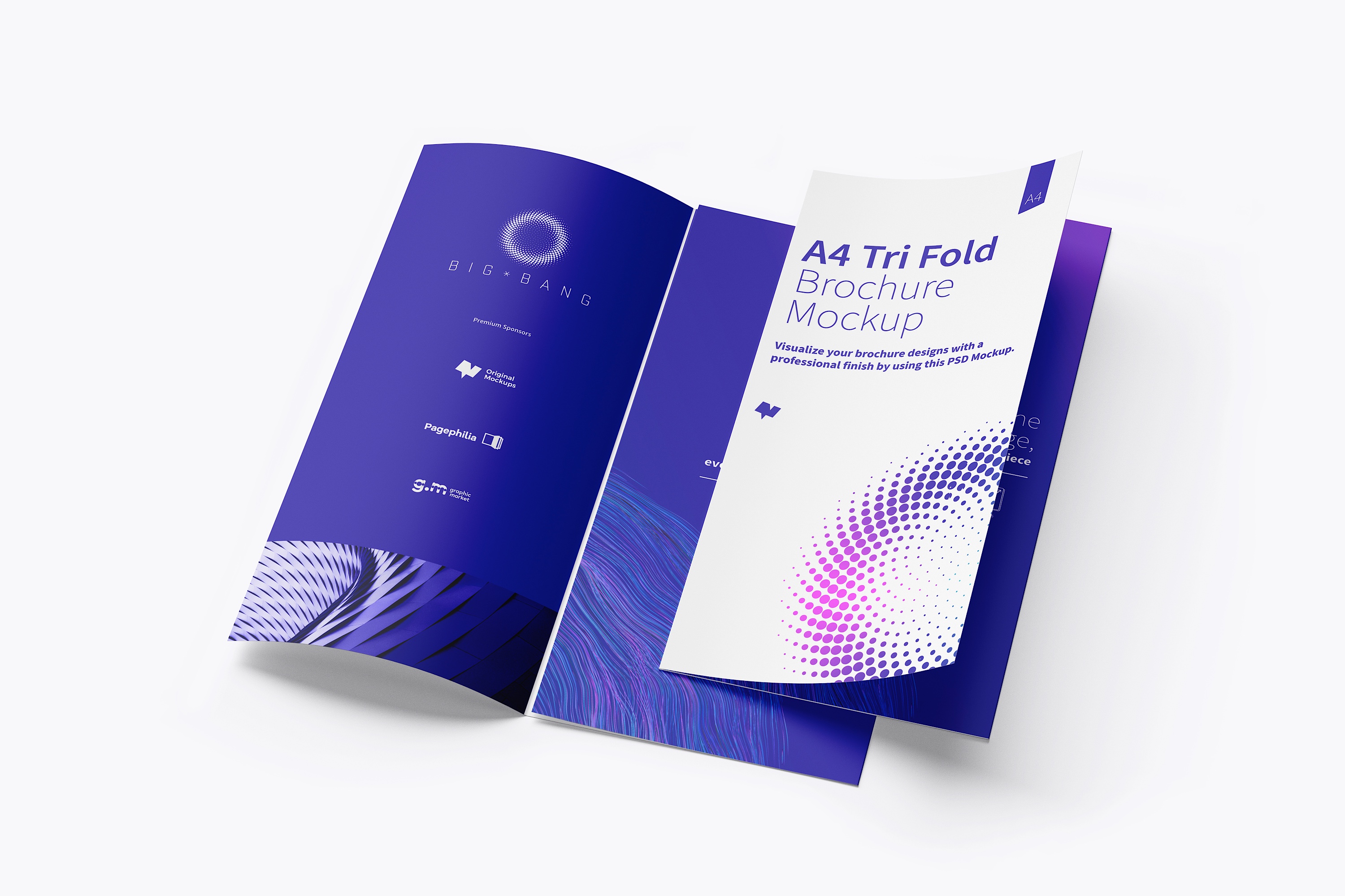 A4三折页设计传单设计印刷效果图样机06 A4 Trifold Brochure Mockup 06插图(1)