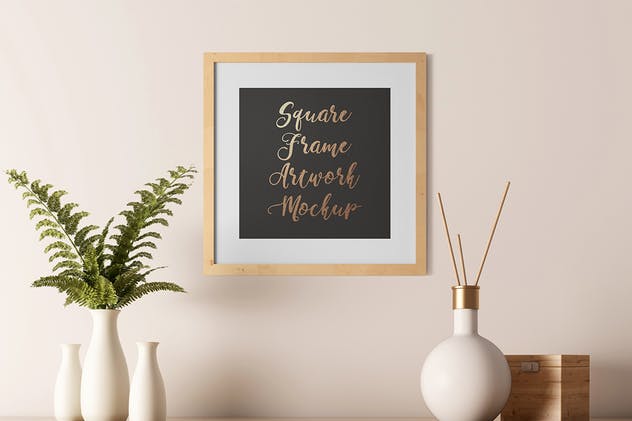 实木画框展示样机套装V3 Light Interior Frame Artwork Mockup – Set 3插图(3)