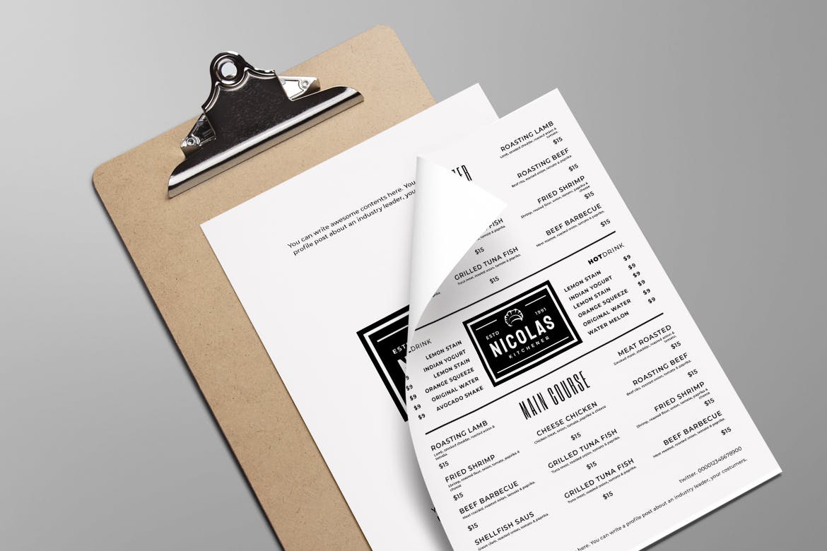 简约风西式餐厅素材库精选菜单模板v16 SGM – Food Menu. 16插图(3)