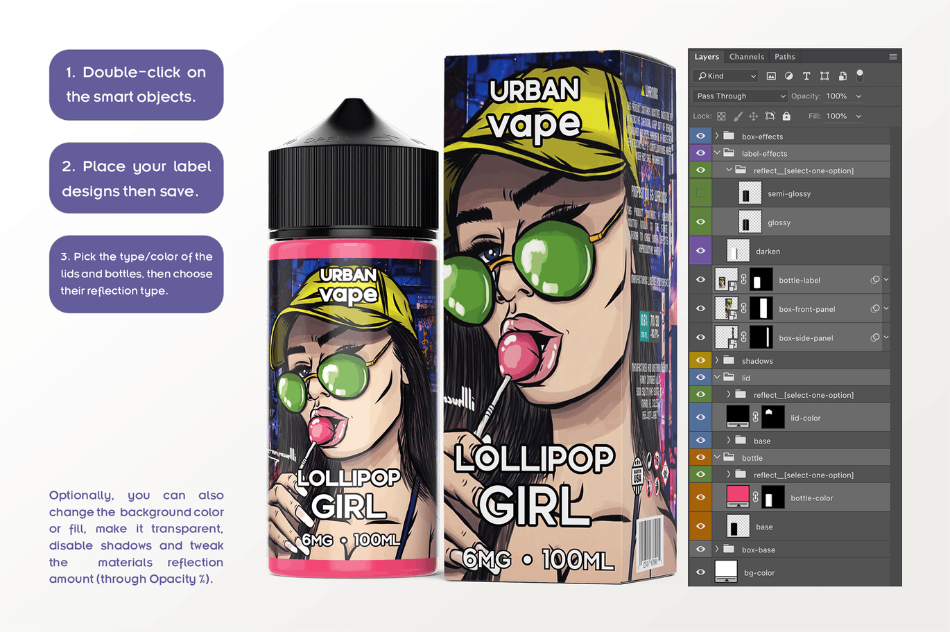 100ml电子烟油瓶外观设计预览样机 eLiquid Bottle Mockup v 100ml-C插图(6)