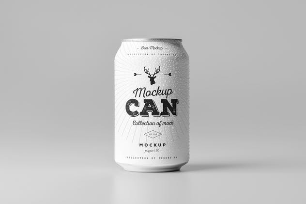 啤酒易拉罐包装设计样机模板6 Can Mock-up 6插图(1)