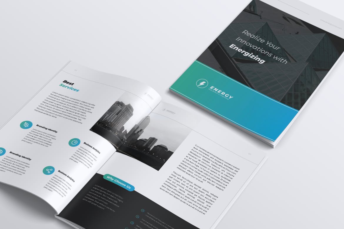 新能源发电厂企业宣传画册设计模板 ENERGY Power Plant Company Profile Brochures插图(4)