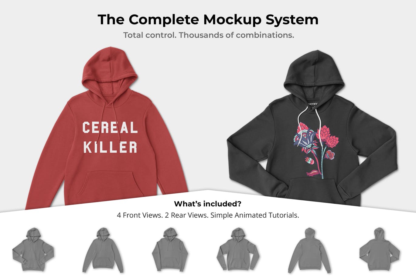 连帽卫衣胸前印花图案设计预览样机素材库精选 Pullover Hoodie Sweatshirt Mockups插图(4)
