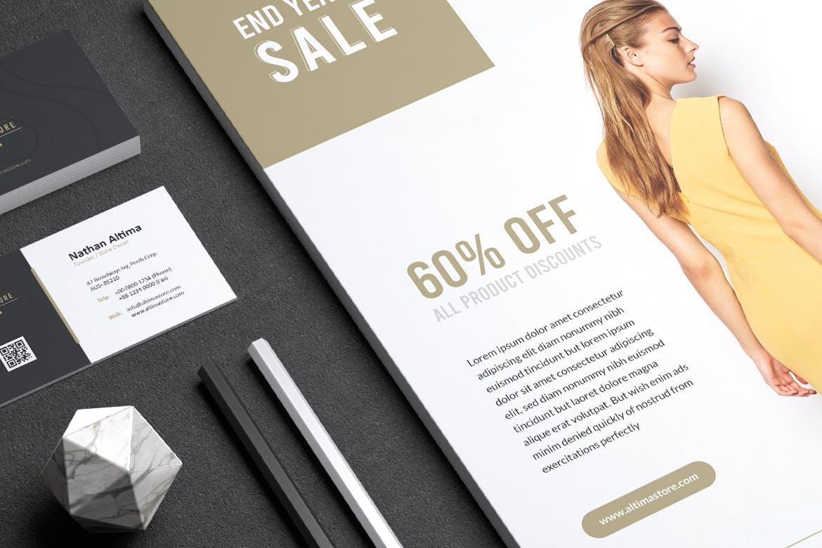 时装店推广传单＆素材库精选名片模板 ALTIMA Fashion Store Flyer & Business Card插图(5)