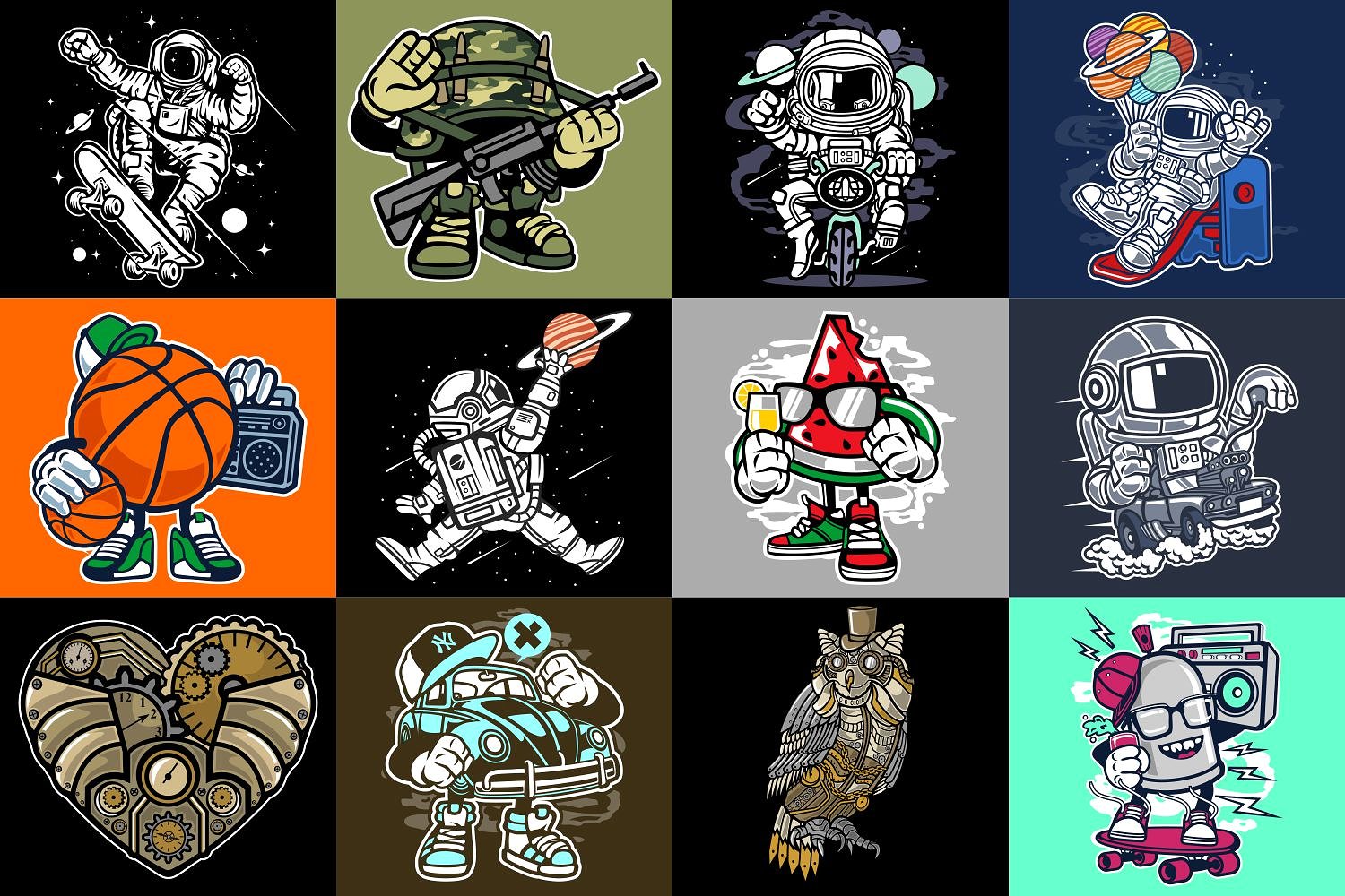 98幅特色手绘卡通矢量插图套装下载插图(12)