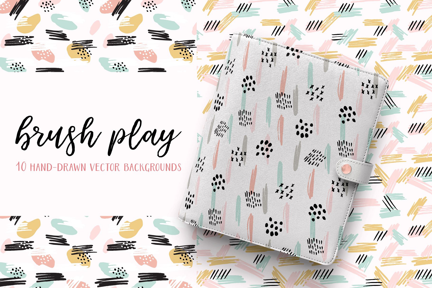 抽象画笔图案纹理 Brush Play Abstract Patterns插图