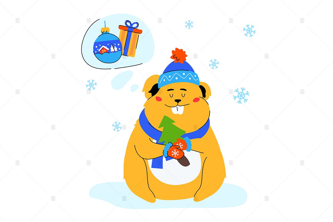 新年主题扁平设计风格矢量插画素材库精选素材 Happy New Year – flat design style illustration插图(1)