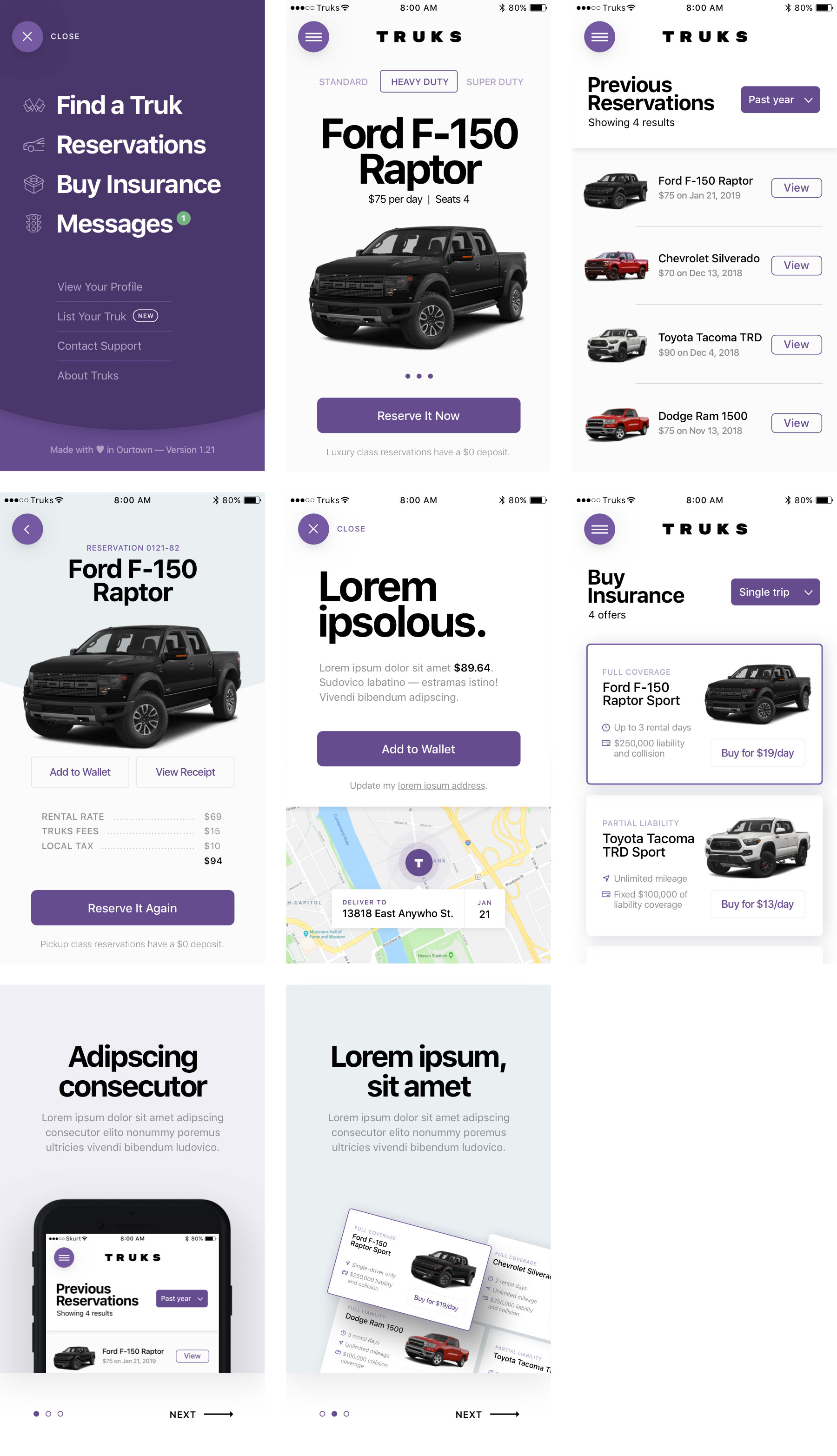 Truks 电商应用界面