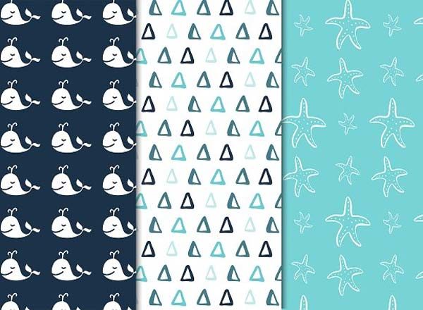 国外流行手绘儿童无缝图案插图(12)