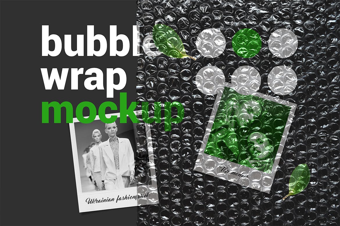 气泡薄膜包装设计效果图素材库精选 Bubble Wrap Mockup插图(2)
