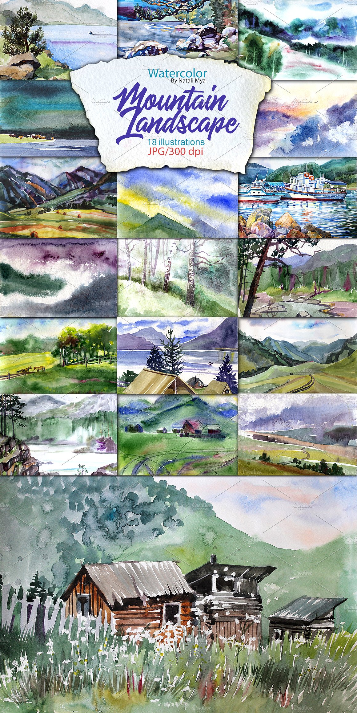 18张明亮的水彩风景高清大图下载[jpg]插图(3)