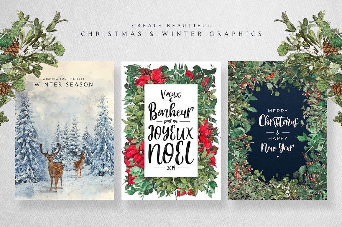 冬季仙境圣诞节新年设计套装 Winter Wonderland Designer Kit插图(1)