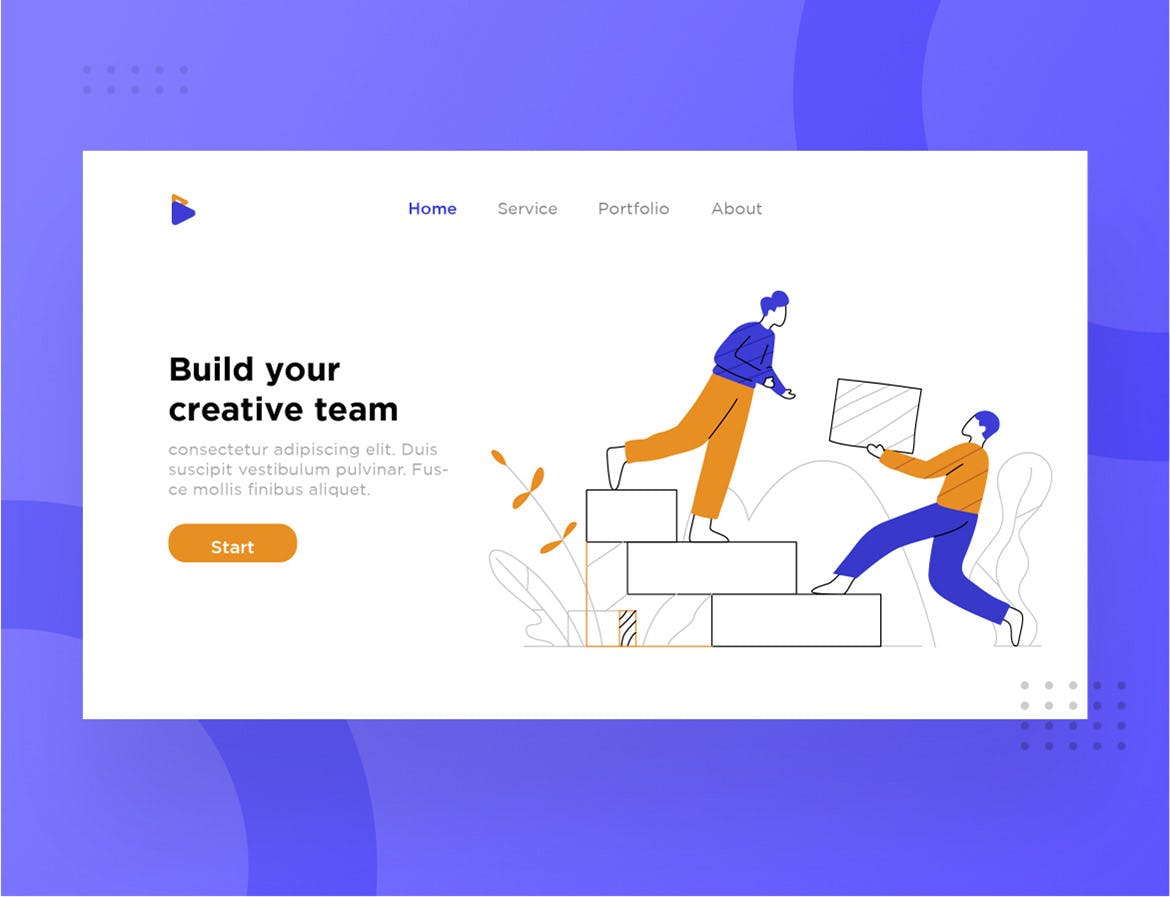网站设计团队协作素材库精选概念插画素材 Team work illustration for website 1.3插图(1)