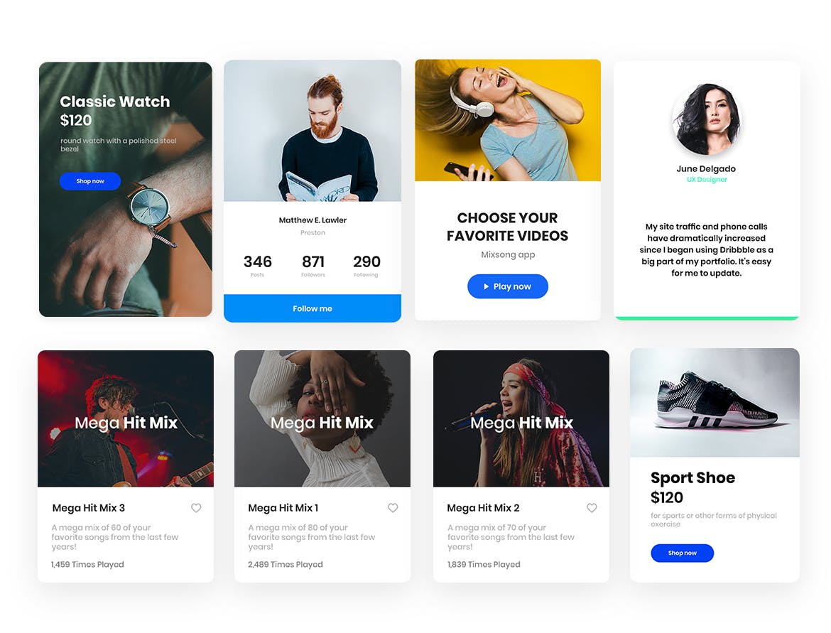 100个APP＆Web原型UI界面设计元素下载 Web Elements插图(8)