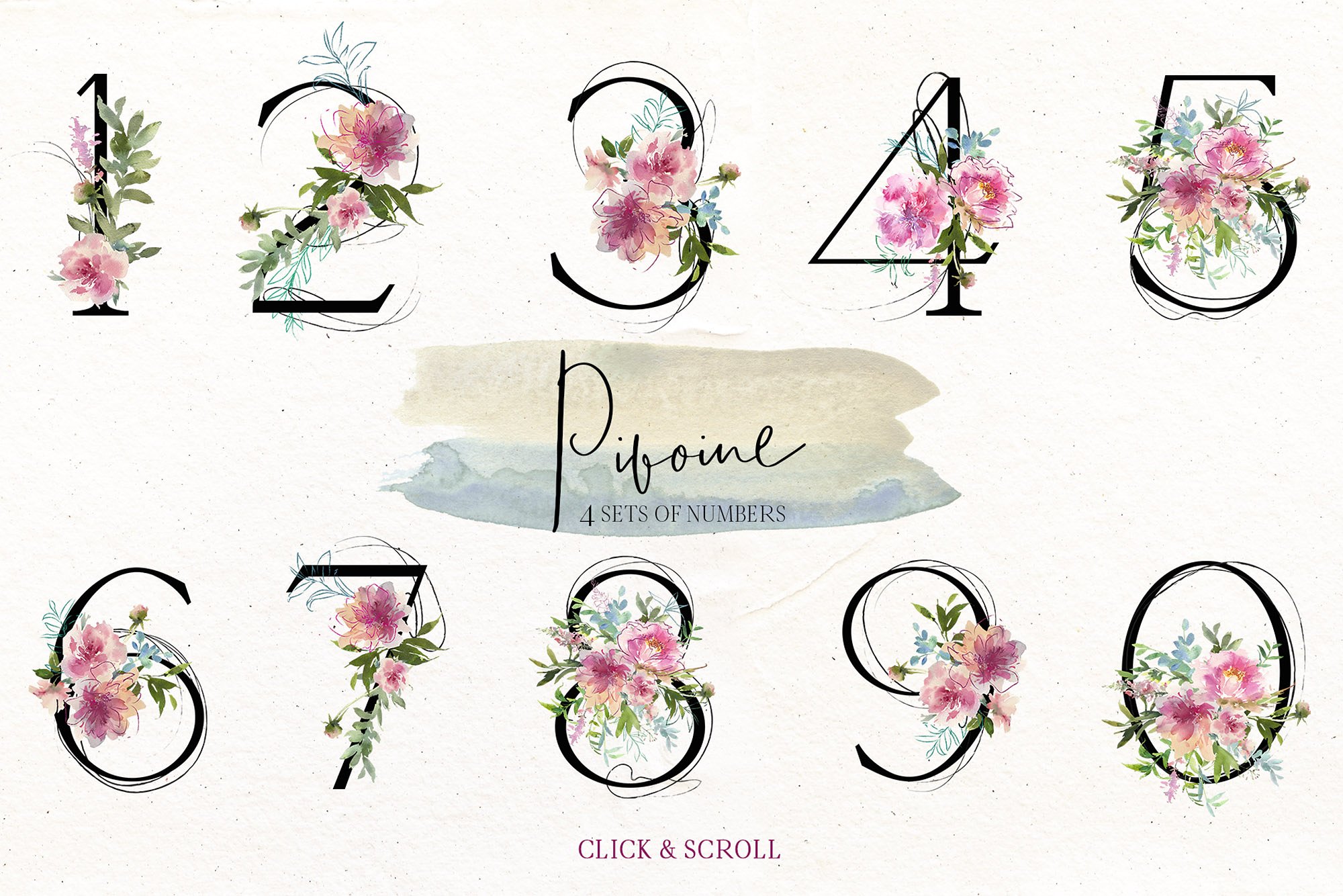 水彩画设计工具包[3.18GB] Pivoine – Watercolor Design Kit插图(16)