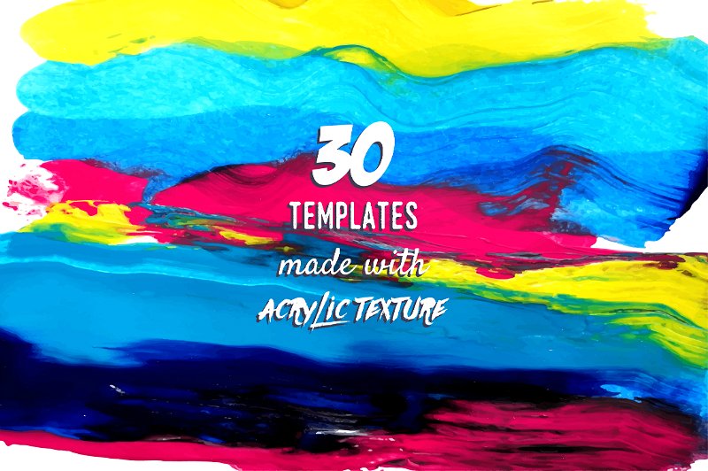 创意丙烯酸颜料抽象绘画矢量设计素材 Acrylic Mood Vector Set插图