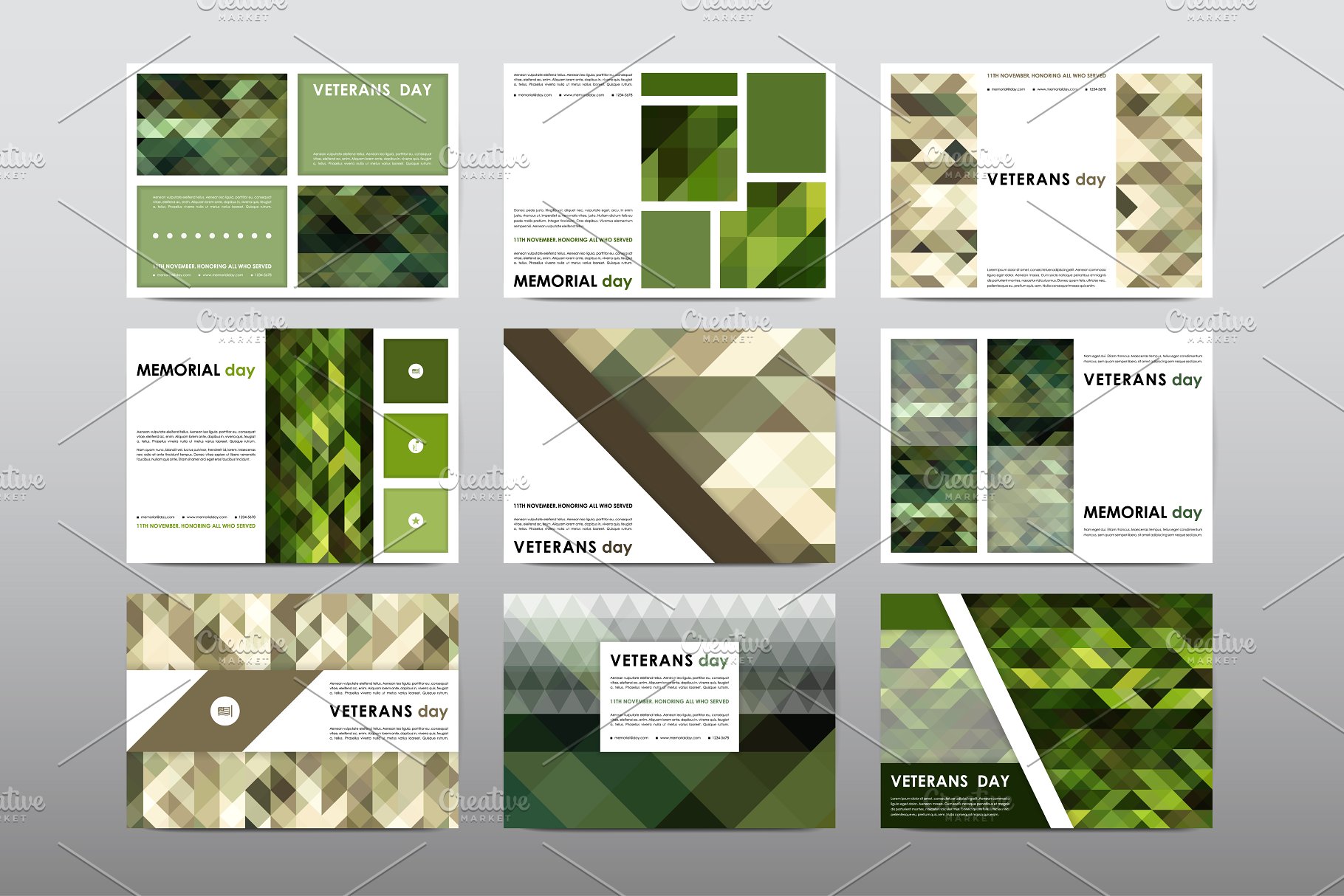 40+老兵节军人宣传小册模板 Veteran’s Day Brochures Bundle插图(2)