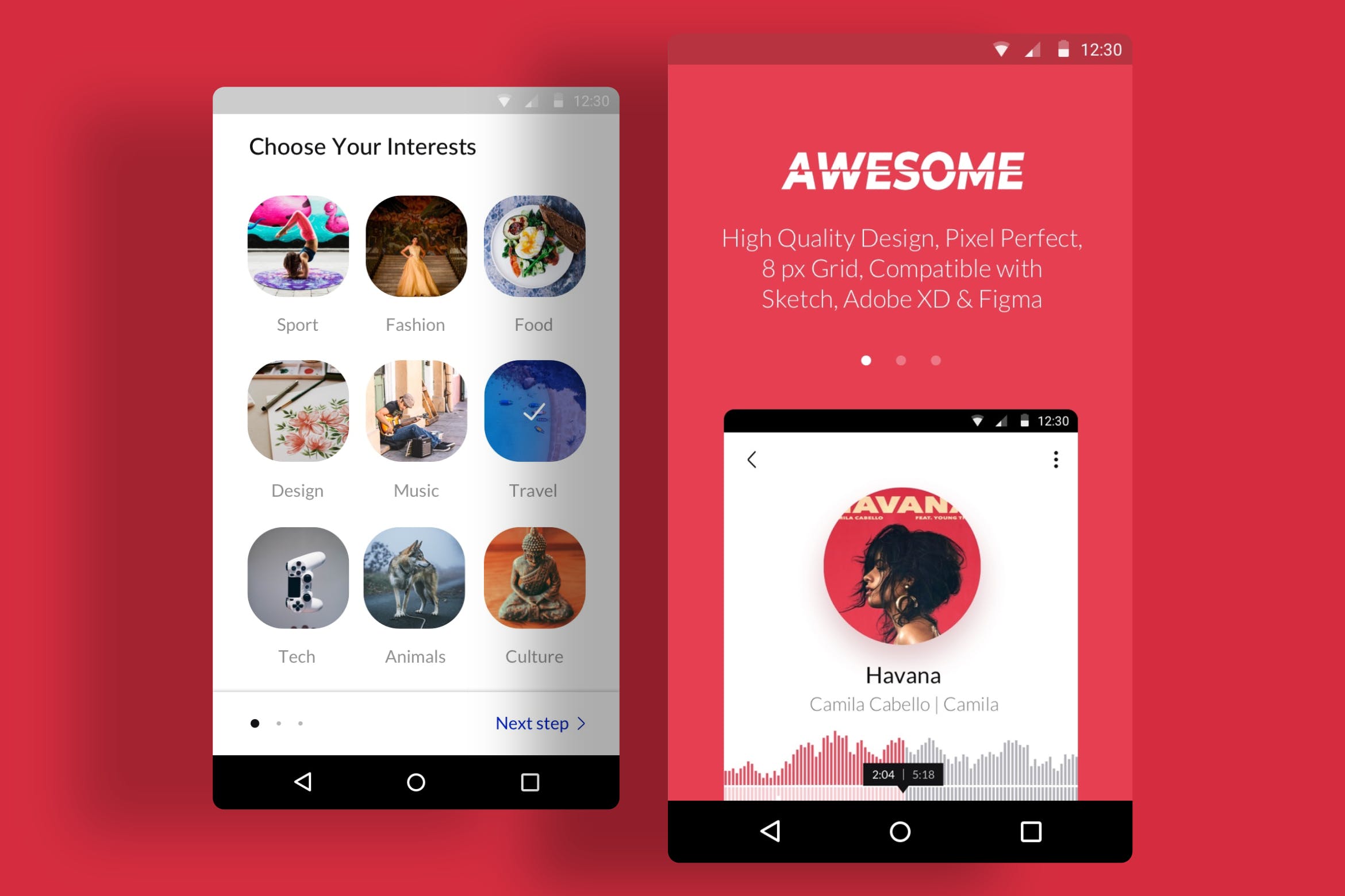 Android应用用户引导页设计素材库精选模板 Awesome Onboard Android App插图