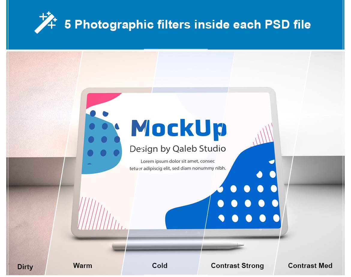 简约风格背景iPad Pro平板电脑素材库精选样机模板v2 Clean iPad Pro V.2 Mockup插图(1)