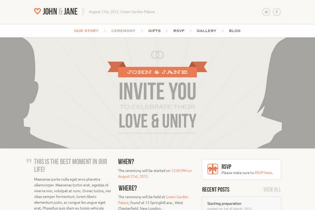 婚礼婚庆策划服务企业网站创意设计PSD模板 Wedding – Creative PSD Template插图(10)