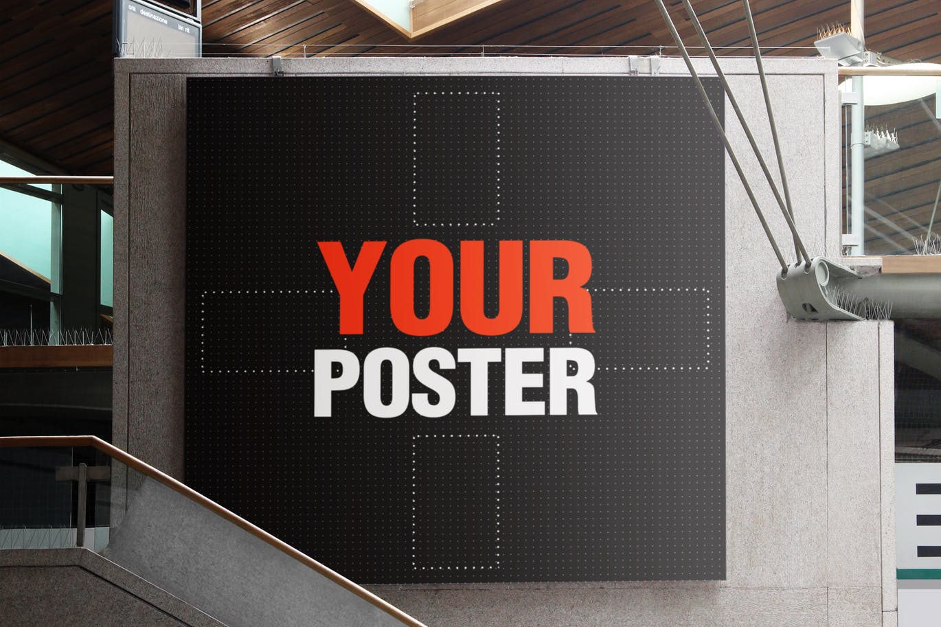 方形城市海报广告牌展示样机素材库精选 Urban City Poster Billboard Mock-up插图