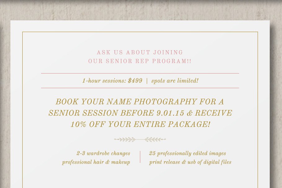 摄影工作室高级迷你展示模板 Senior Mini Session Template插图(1)