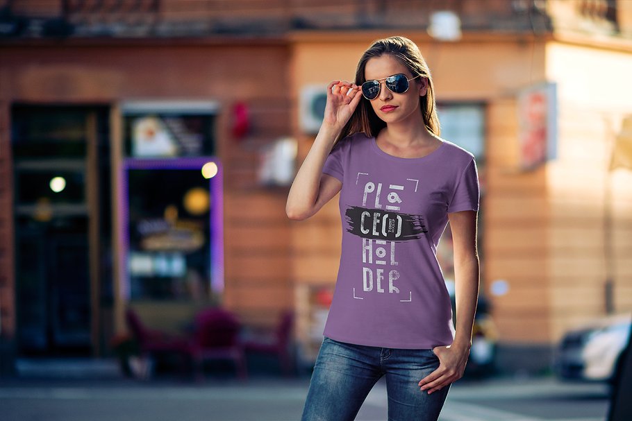 欧美模特T恤上身效果样机模板 T-Shirt Mock-Up Vol.4插图(5)