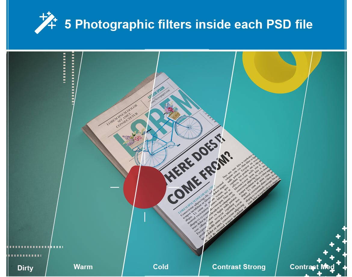 报纸版式设计效果图样机素材库精选模板 Abstract Newspaper MockUp插图(2)