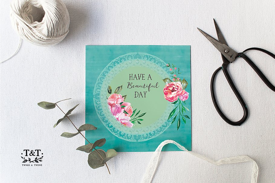 牡丹花水彩剪贴画 Peonies Pink Flower Clipart插图(3)