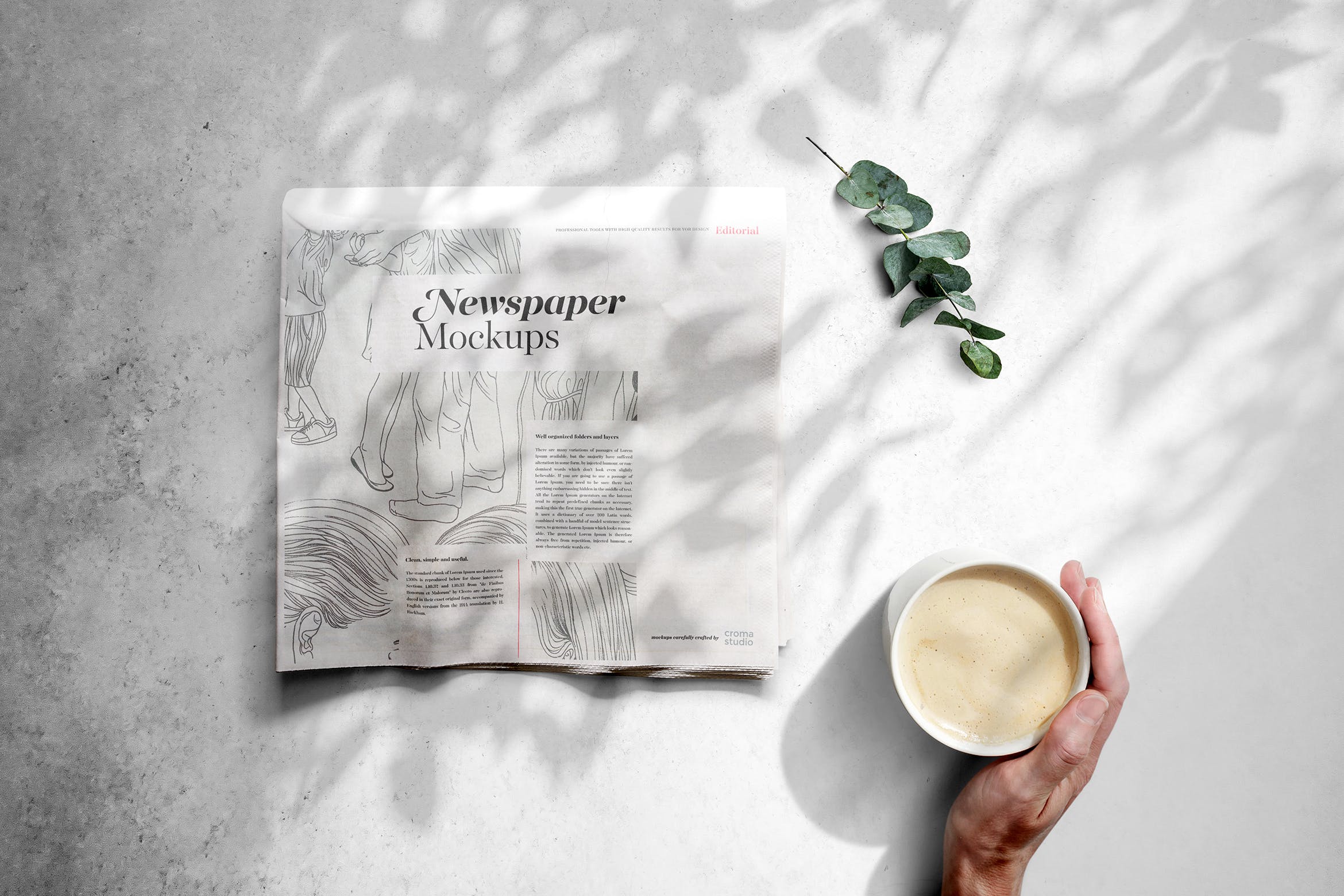 报纸版式设计排版效果图展示样机模板 Newspaper Mockup Templates插图