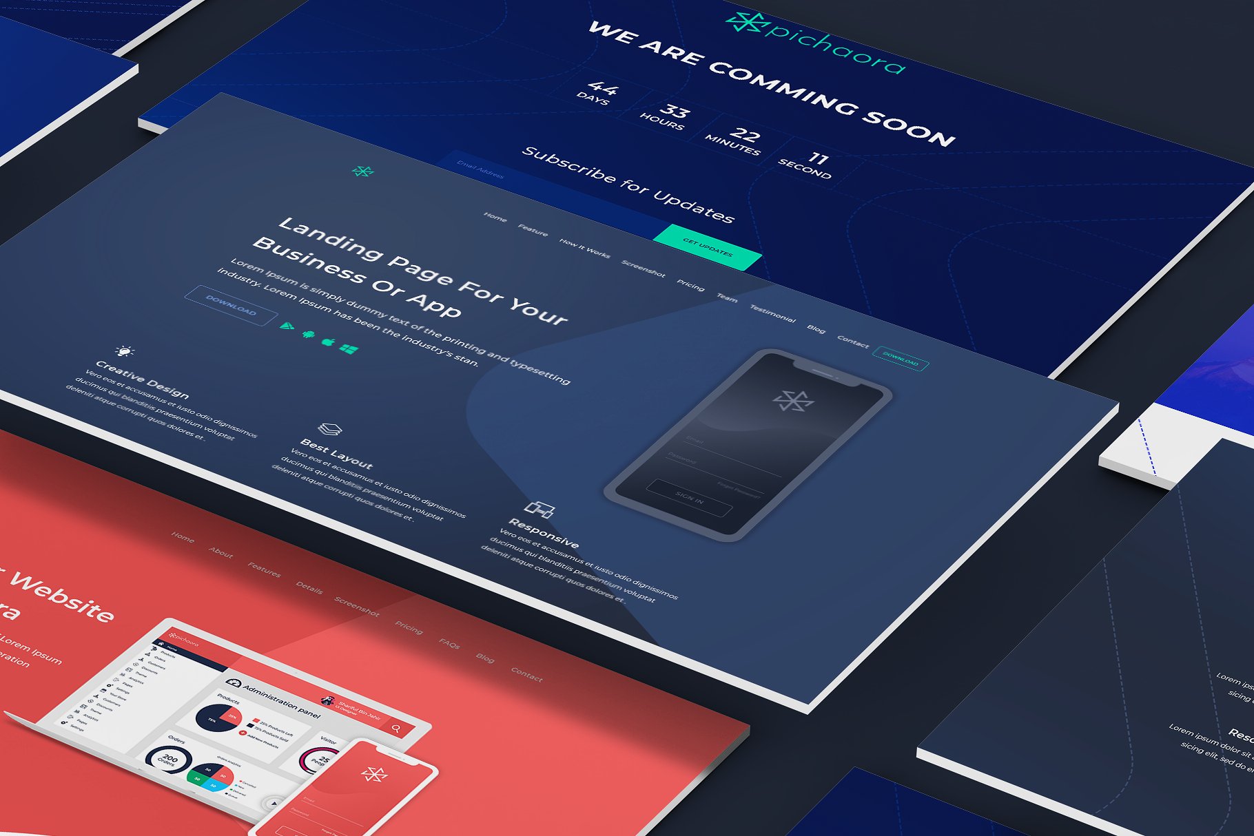 高逼格的应用程序着陆页PSD插图(4)