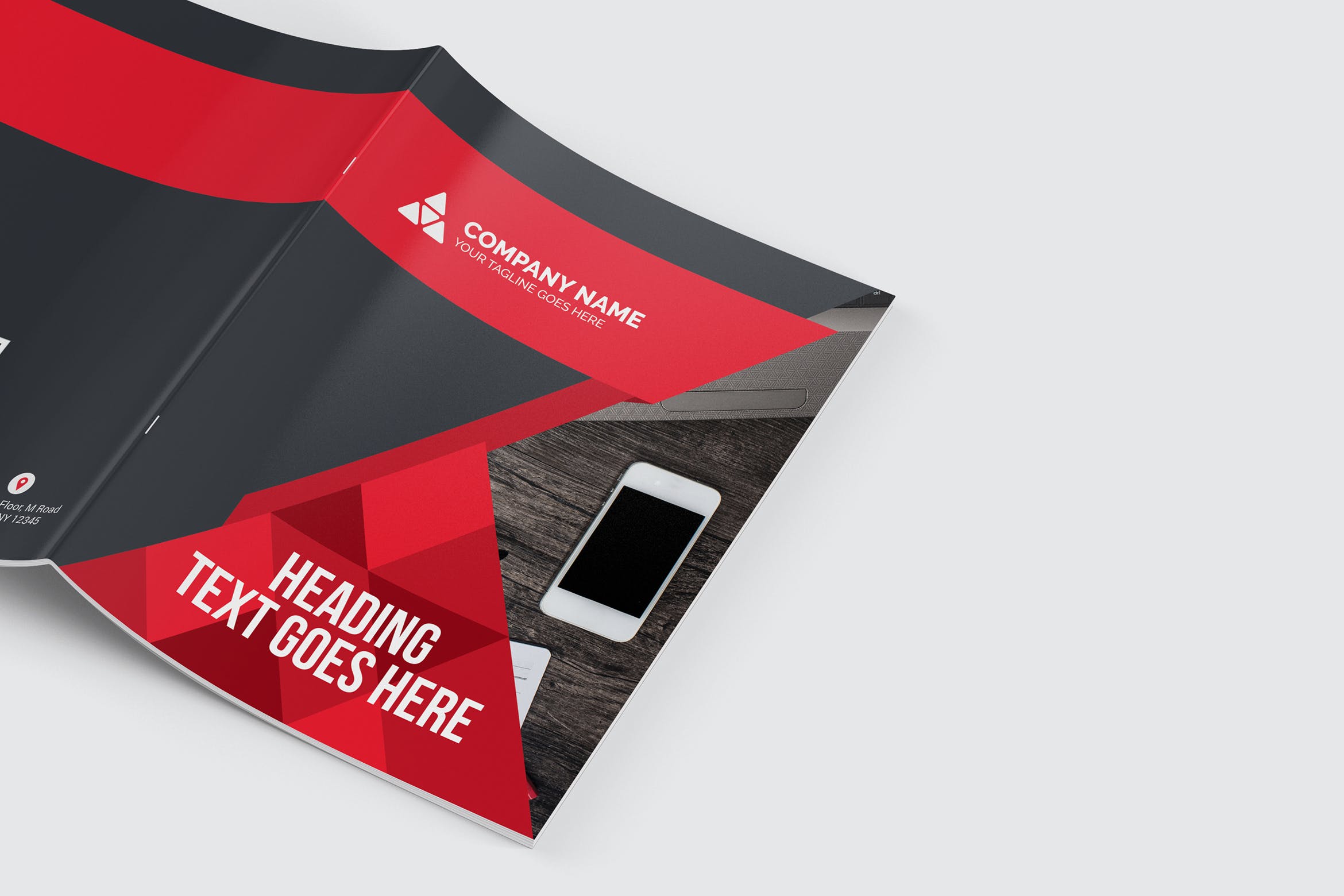 企业宣传折页设计EPS模板 Bifold Brochure插图