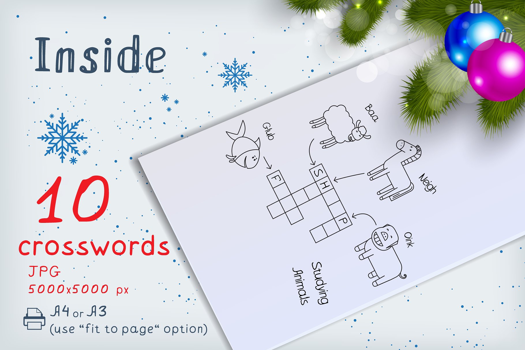 可爱的节日祝贺手绘着色页高清图片下载[jpg]插图(2)