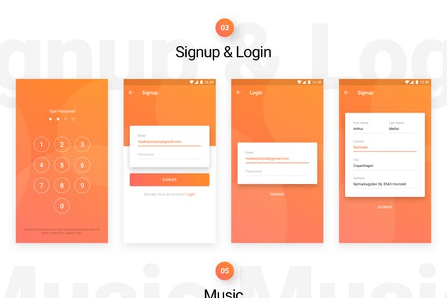 Material设计风格APP应用开发标准UI套件 Lora – Android Material Design UI Kit插图(3)