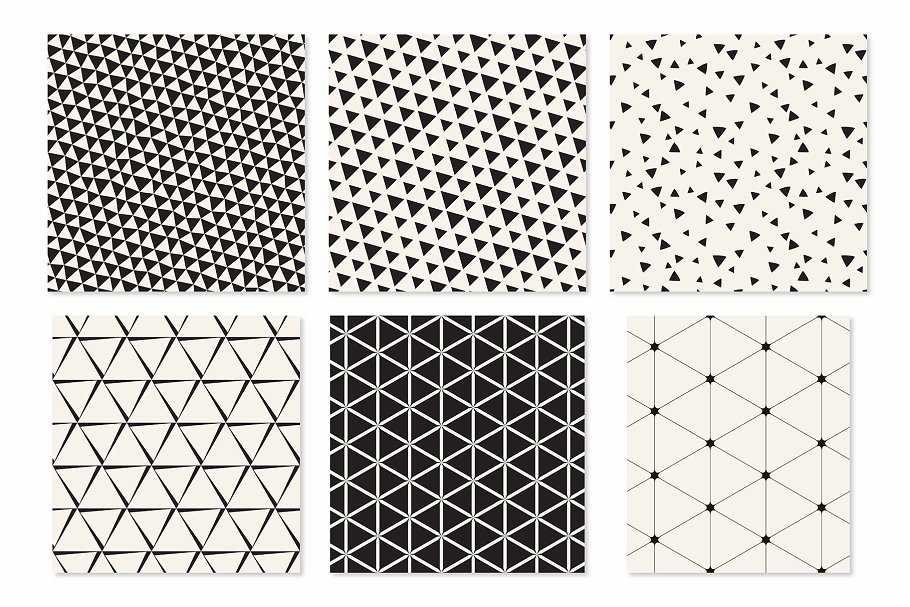 不规则多种形状三角形无缝图案纹理 Triangles Seamless Patterns Bundle插图(1)
