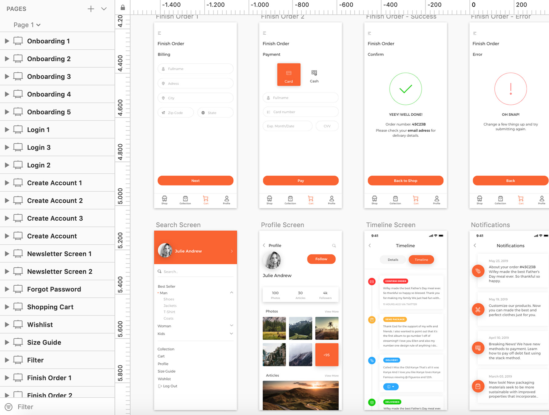 素材库下午茶：多功能时尚电商购物app ui KIT Sketch模板下载[Sketch素材]插图(4)