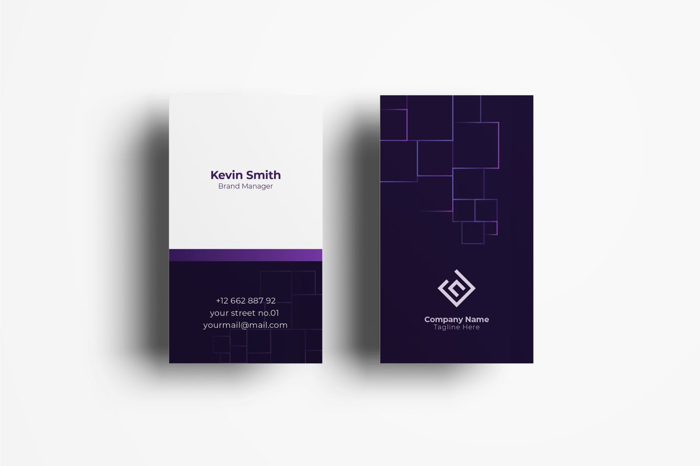 创意竖版排版风格企业素材库精选名片模板v58 Business Card Template.v58插图