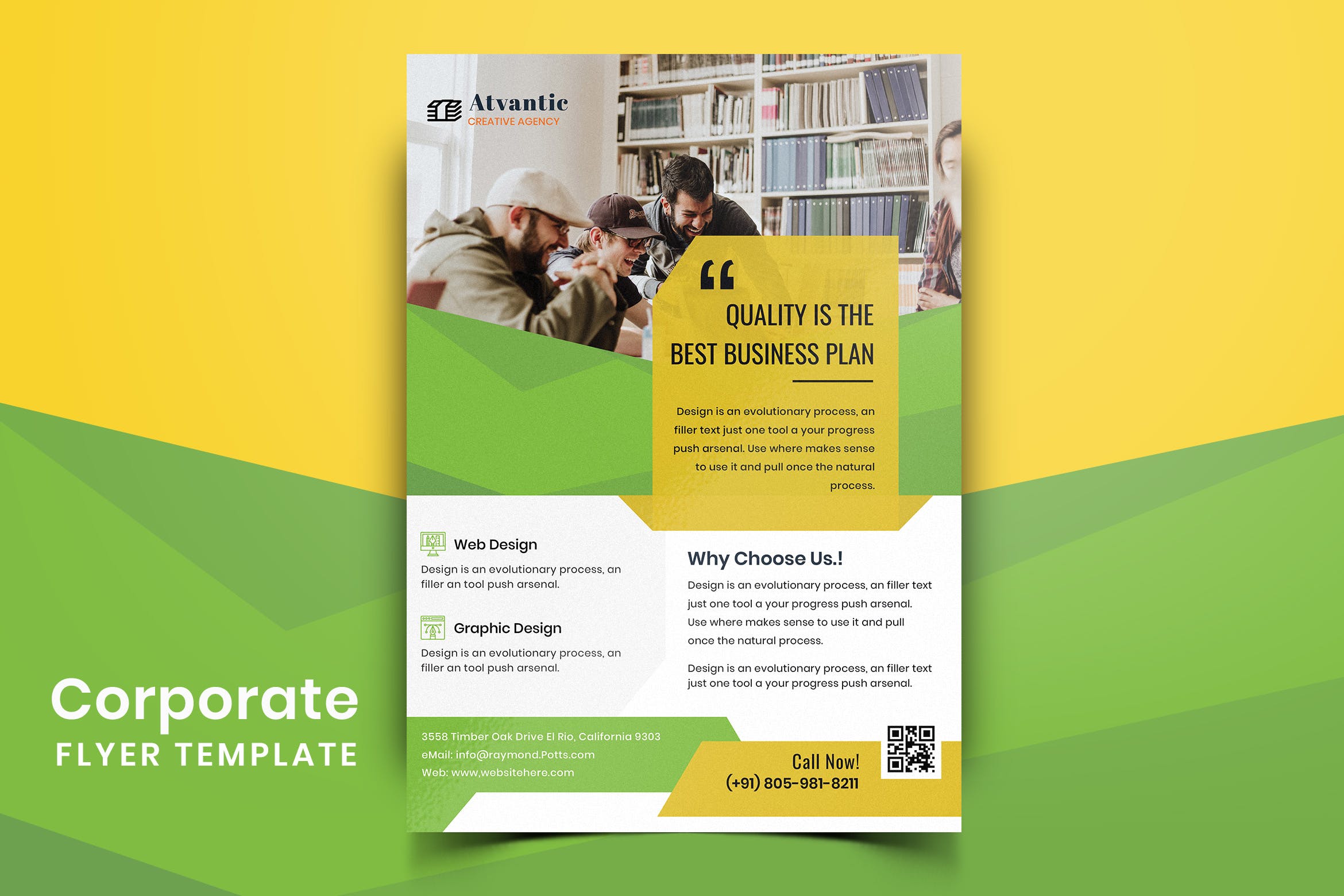 现代设计风格企业宣传单版式模板v04 Corporate Flyer Template-04插图
